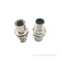 M12-5 Pins männliche und weibliche Bulkhead-Mount-Stecker